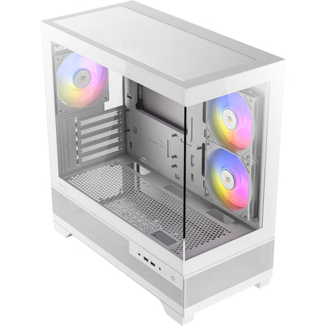 Antec cx500m argb Mini-Tower-Gehäuse (weiß | 2x USB-A | 1x USB-C | gehärtetes Glas)
