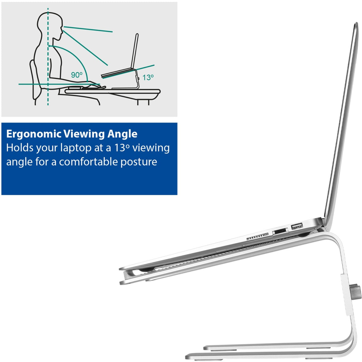 Act Connectivity Laptopständer Aluminium (Aluminium)
