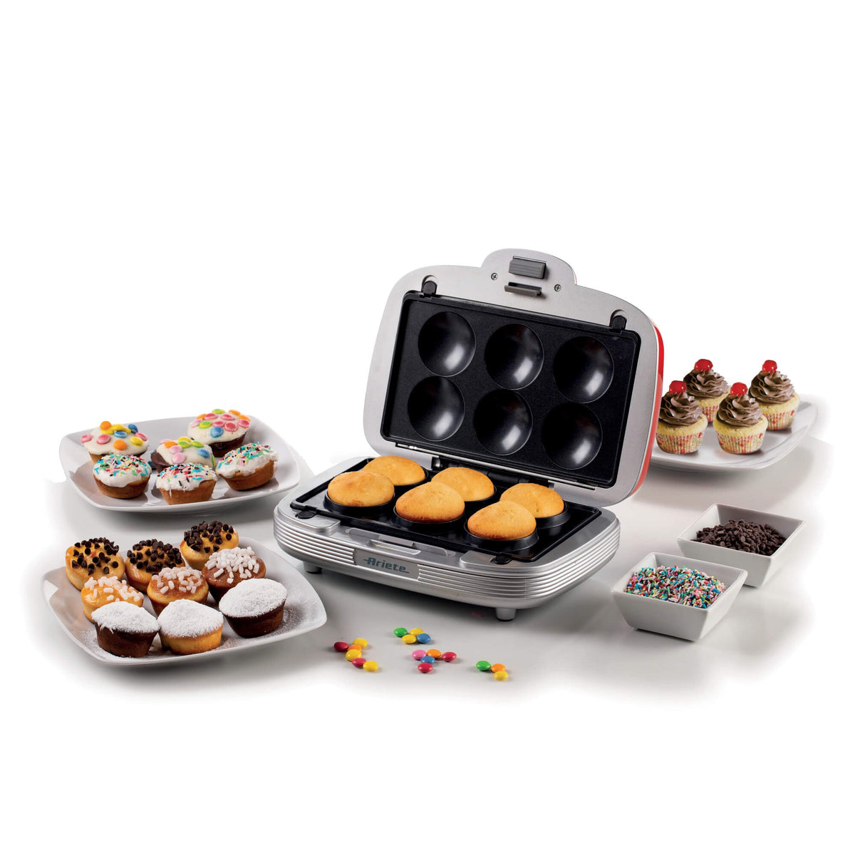 Ariete party time tosti cupcake maker 1972 00 sandwichmaker (rood)