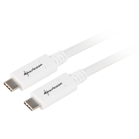 Sharkoon USB-C 3.2 > USB-C Kabel (weiß, 1 Meter)