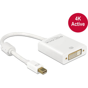 Delock Mini Displayport > DVI Adapter (weiß, 0,2 Meter, 4k)