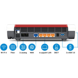 Fritz! Box 5590 Fiber Edition internationaler Router (weiß rot, Mesh-WLAN)