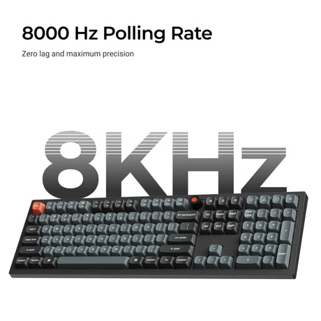 Keychron V6W-D4 8K QMK kabelgebundene benutzerdefinierte mechanische Tastatur (schwarz, US-Layout (QWERTY), Superbanane, 100 %, RGB-LEDs, Double-Shot-PBT, Hot-Swap, 8K, Taste)