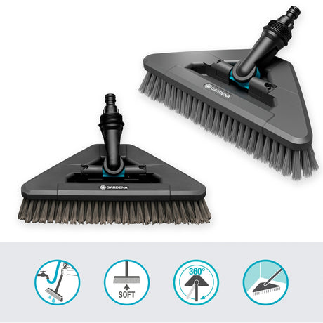 Gardena Cleansystem Stielbürste Soft Flex Waschbürste (Grau, 18812-20)