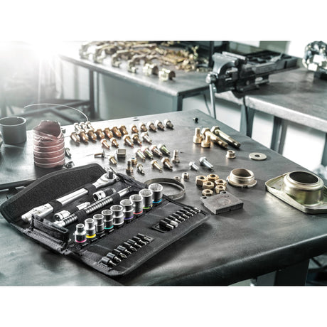 Wera 8100 SB 8 Zyklop Metall-Ratschensatz, Schaltklinke, 3 8-Antrieb, metrisch, 29-teilig – 1 Stück – 05004048001
