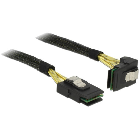 Delock Mini Sas SFF-8087 > Mini Sas SFF-8087 gewinkelt, 1m Kabel (schwarz, 83642)