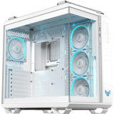 Asus TUF Gaming GT502 Horizon ArGB Midi-Tower-Gehäuse (weiß | 3x USB-A | 1x USB-C | gehärtetes Glas)