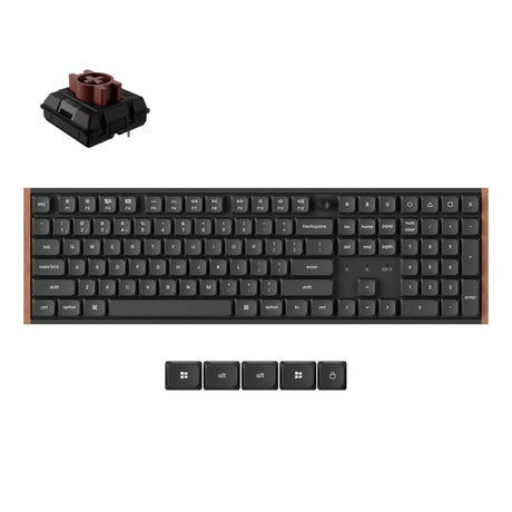 Keychron k5 ultra 8k wireless custom mechanical keyboard (zwart, us lay-out (qwerty), milk pom brown, 100%, rgb leds, lsa double-shot pbt, usb-c | 2.4 ghz | bluetooth 5.2)