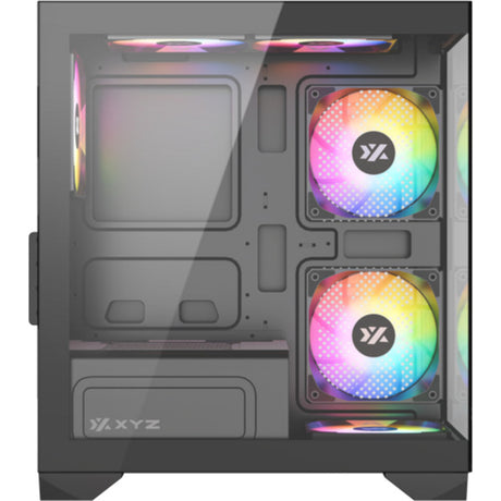 Xyz PC Gear Titanium View Lite Midi-Tower-Gehäuse (schwarz | 2x USB-A | gehärtetes Glas)
