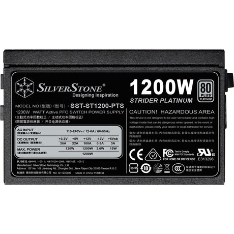 Silverstone sst-st1200-pts modulares 1200-Watt-Netzteil (schwarz, 8x PCIe)