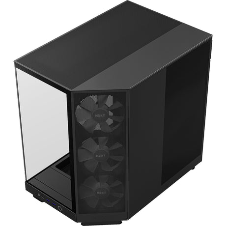 Nzxt h6 flow rgb midi tower housing (black | 2x usb-a | 1x usb-c | rgb | tempered glass)