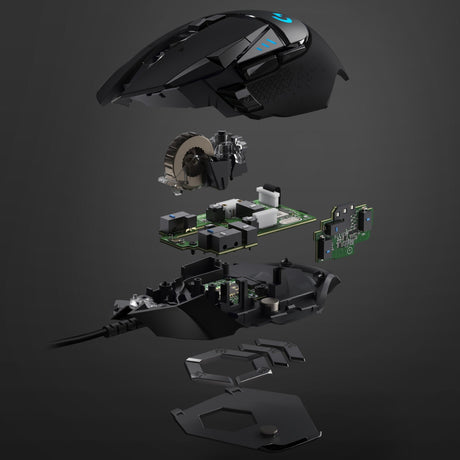 Logitech G502 Hero Hochleistungs-Gaming-Maus (schwarz, 100–25.600 dpi, RGB-LEDs)