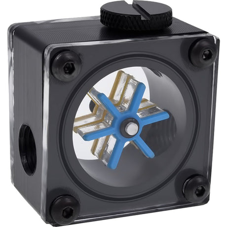 Alphacool Eisflügel Durchflussanzeige G1 4 quadratischer Durchflussmesser (schwarz)