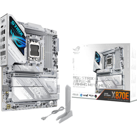 Asus rog strix x870e-a gaming wifi7 neo socket am5 moederbord (wit, raid, 5 gb-lan, wi-fi 7, bt 5.4, sound, atx)