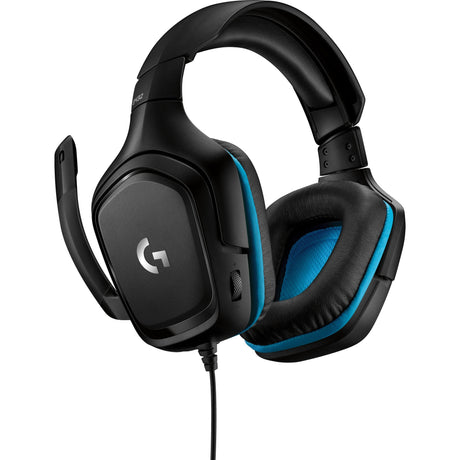 Logitech G432 7.1 Surround Sound Kabelgebundenes Over-Ear-Gaming-Headset (Schwarz Blau, PC, Playstation 4, Playstation 5, Xbox One, Xbox Series X|S, Nintendo Switch)