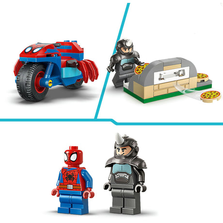 Lego Marvel – Spidey auf seinem Motorrad vs. Nashorn – Konstruktionsspielzeug (11206)