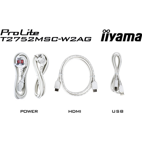 Iiyama prolite t2752msc-w1ag 27 touchscreen monitor (wit (mat), 100 hz, hdmi, displayport, usb 3.2 gen 1, audio, touchscreen )