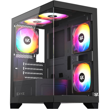 Xyz PC Gear Titanium View Lite Midi-Tower-Gehäuse (schwarz | 2x USB-A | gehärtetes Glas)