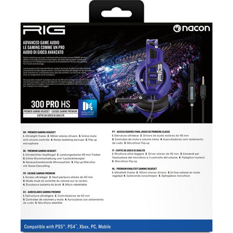 Nacon Rig 300 Pro HS Cosmic Over-Ear-Gaming-Headset (Lila, Playstation 4, Playstation 5, Windows, Nintendo Switch)