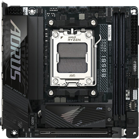 Gigabyte B850i Aorus Pro Sockel AM5 Motherboard (schwarz, RAID, 2,5 GB-LAN, Wi-Fi 7, BT, Sound, Mini-ITX)