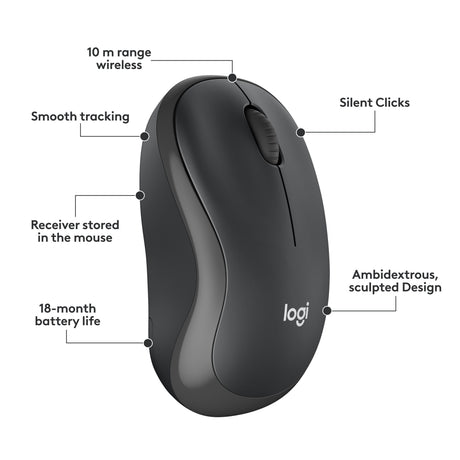 Logitech mk295 geräuschloses kabelloses Tastatur- und Maus-Kombi-Desktop-Set (schwarz, US-internationales Layout (QWERTY), 100 %)