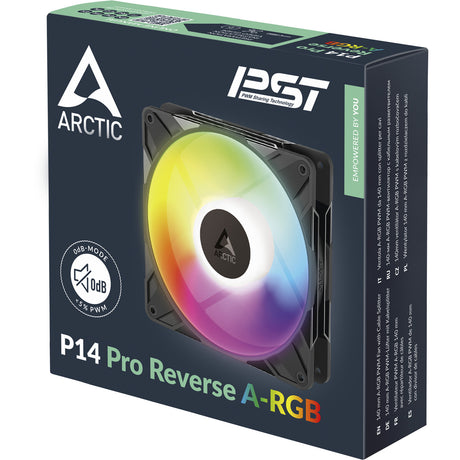 Arctic p14 pro Reverse A-RGB Gehäuselüfter (schwarz, 140 x 140 x 30 mm, PWM)