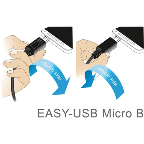 Delock Easy-USB-A 2.0 Stecker > Easy-USB Micro-USB-B 2.0 Stecker Kabel (schwarz, 1 Meter)