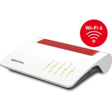 Fritz! Box 5590 Fiber Edition internationaler Router (weiß rot, Mesh-WLAN)