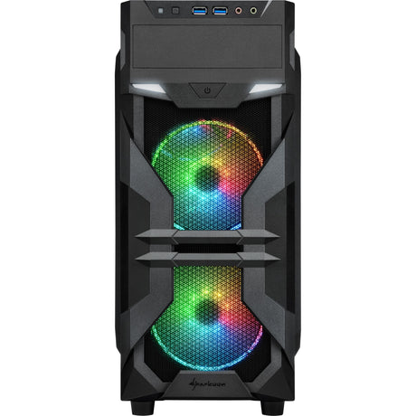 Sharkoon VG7-W RGB-Midi-Tower-Gehäuse (schwarz | 2x USB-A | RGB | Fenster)