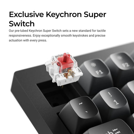 Keychron V6W-D4 8K QMK kabelgebundene benutzerdefinierte mechanische Tastatur (schwarz, US-Layout (QWERTY), Superbanane, 100 %, RGB-LEDs, Double-Shot-PBT, Hot-Swap, 8K, Taste)