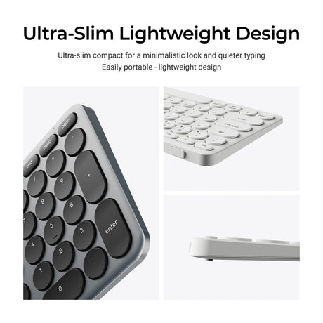 Keychron b5 pro-k8 Tastatur (weiß, US-Layout (QWERTY), Scherenschalter, 100 %, ABS-Tastenkappen, 2,4 GHz Bluetooth USB)