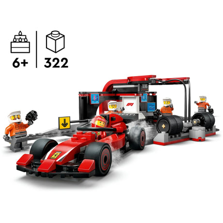 Lego 60443 City F1 Boxenstopp und Boxencrew mit Ferrari