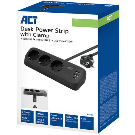 Act Steckdosenleiste schwarz ac2480