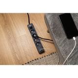 Brennerstuhl ecolor Steckdosenleiste mit 2 USB-C Ladebuchsen | 4 Steckdosen | schwarz | 1,5m h05vv-f 3g1,5 - 1153240106