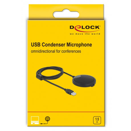 Delock USB Kondensatormikrofon omnidirektional für Konferenzen Mikrofon (schwarz)