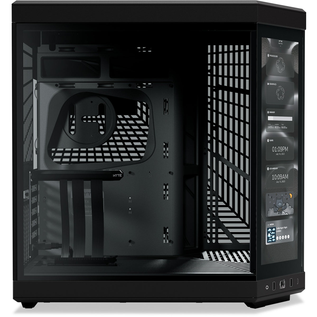 Hyte y70 Touch Infinity Midi-Tower-Gehäuse (schwarz | 2x USB-A | 1x USB-C | gehärtetes Glas)