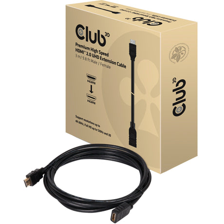 Club 3D Premium High Speed HDMI 2.0 Verlängerungskabel (schwarz, 3 Meter, CAC-1321)