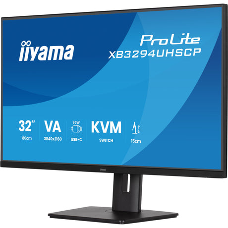 Iiyama Prolite xb3294uhscp-b1 31,5 4K-UHD-Monitor (schwarz, 2x HDMI, Display-Port, 2x USB-A, 3x USB-C)