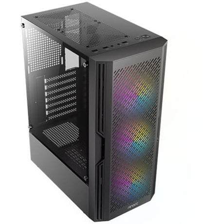 Antec ax20 Midi-Tower-Gehäuse (schwarz | 3x USB-A | gehärtetes Glas)