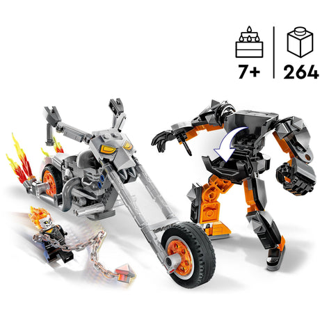 Lego Marvel – Geisterfahrer-Mech-Motorrad-Konstruktionsspielzeug (76245)