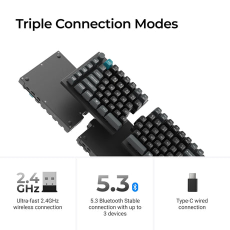 Keychron q11 ultra 8k wireless custom mechanical keyboard (zwart, us lay-out (qwerty), silk pom brown, 100%, rgb leds, ksa double-shot pbt, hot swap, 2.4ghz | bluetooth 5.2 | usb-c)