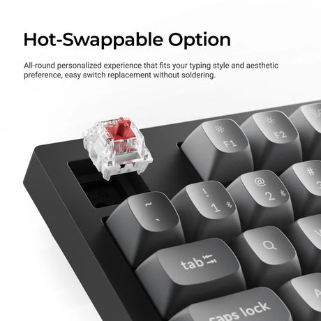 Keychron k10 max-h13 rgb mechanisch toetsenbord (zwart, us lay-out (qwerty), apex brown, 100%, rgb leds, osa double-shot pbt, hot swap, usb-c | 2.4 ghz | bluetooth 5.1)