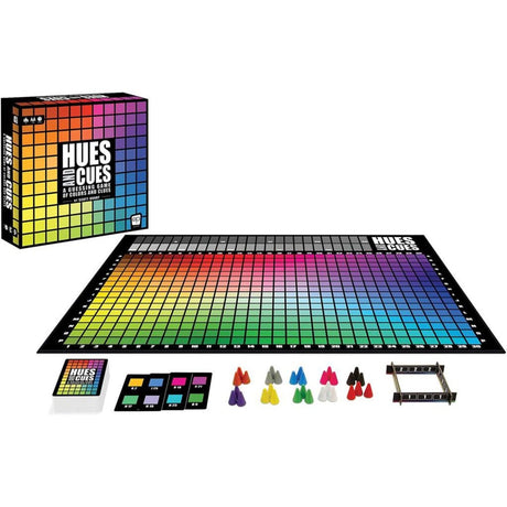 Europäisches Spielernetzwerk „Hues and Cues“-Brettspiel (Englisch, Französisch, 3 – 6 Spieler, 30 Minuten, ab 8 Jahren)