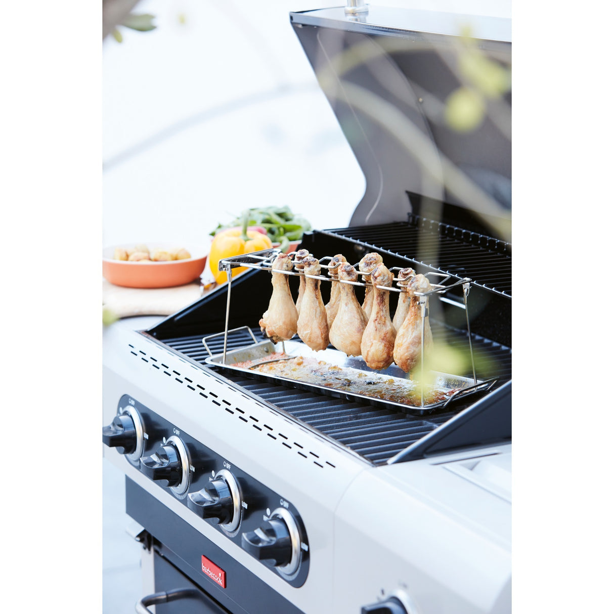 Barbecook-Gestell für 12 Hähnchenkeulen