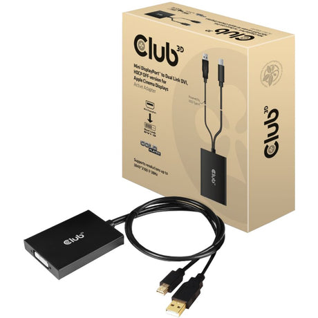 Club 3D Mini DisplayPort zu Dual Link DVI, HDCP Off-Version für Apple Cinema Displays, aktiver Adapter