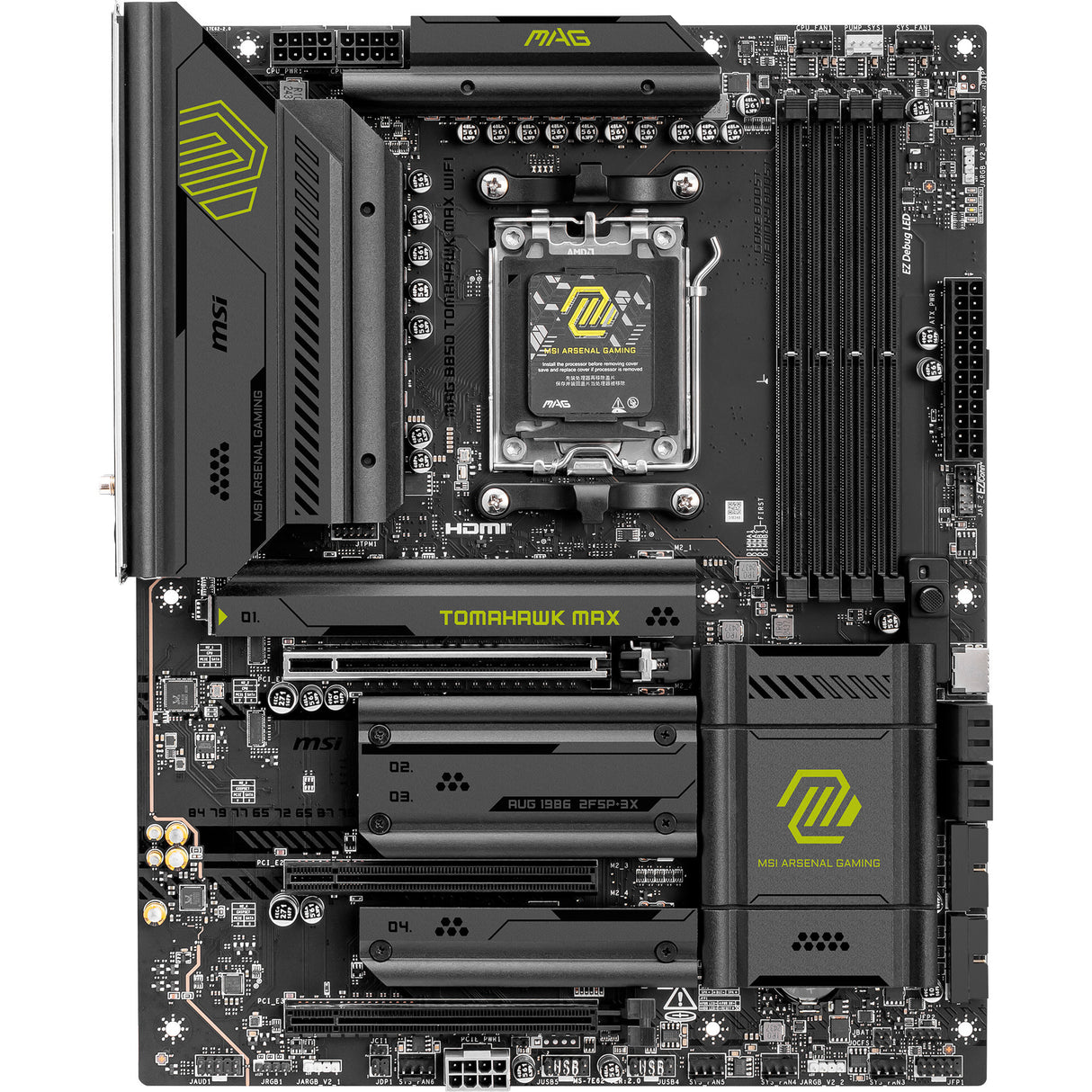 MSI Mag B850 Tomahawk Max WiFi Sockel AM5 Mainboard (RAID, 5GB-LAN, WiFi 7, BT, Sound, ATX)