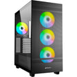 Sharkoon Rebel C50 schwarzes RGB-Midi-Tower-Gehäuse (schwarz | 2x USB-A | 1x USB-C | RGB | gehärtetes Glas)