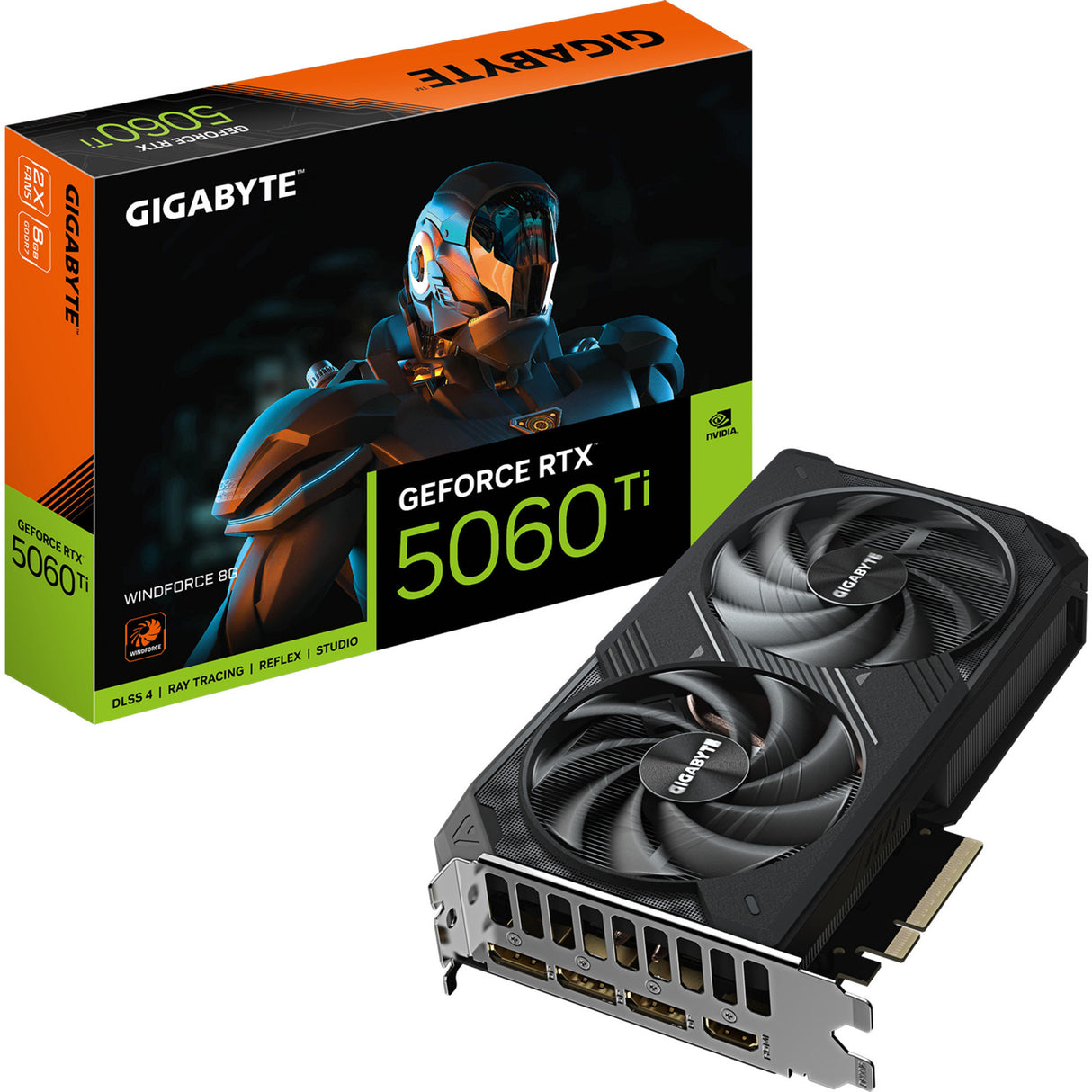 Gigabyte GeForce RTX 5060 Ti Wind Force 8G Grafikkarte (3x Display Port, 1x HDMI)