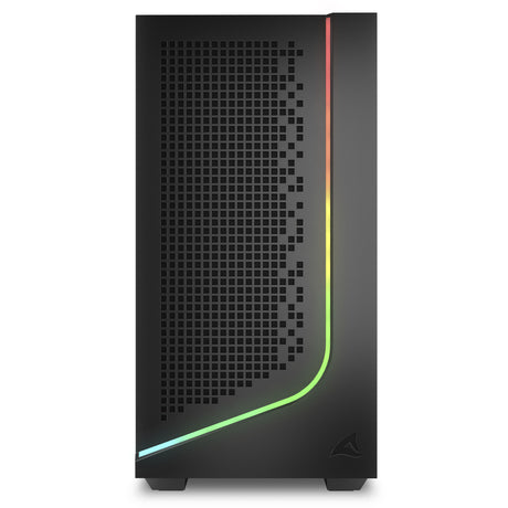 Sharkoon J1000 ArGB Midi-Tower-Gehäuse (schwarz | 3x USB-A | RGB | gehärtetes Glas)