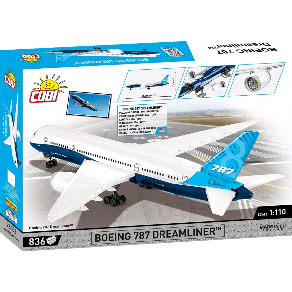 Cobi boeing 787 dreamliner constructiespeelgoed (schaal 1:110)